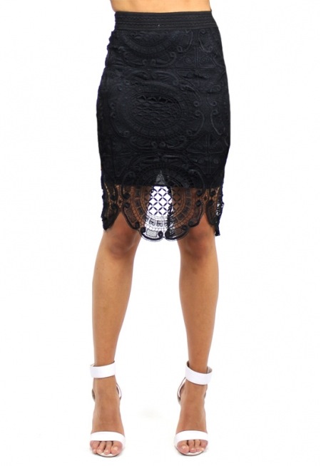 Gemini Lace Skirt – Black – Goddess Kleopatra