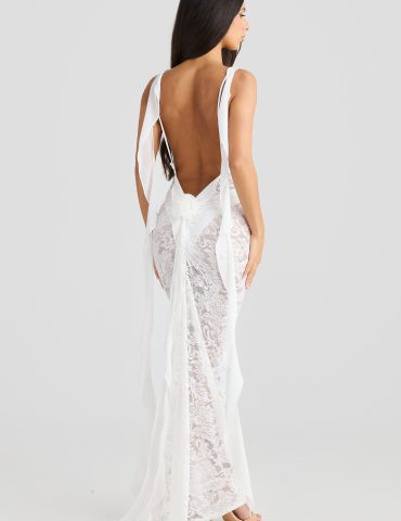 MELANI Samari Lace Gown - White