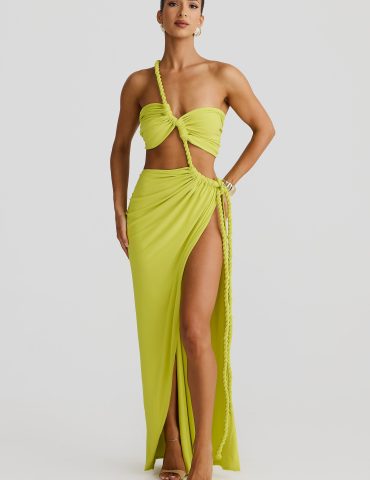 MELANI Zamara Gown - Chartreuse